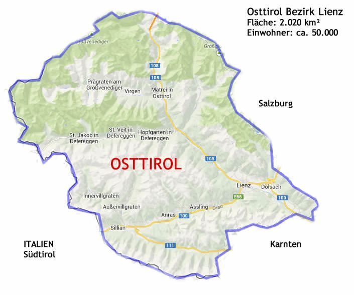 Karte Osttirol